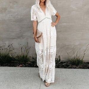 Boho lace maxi dress